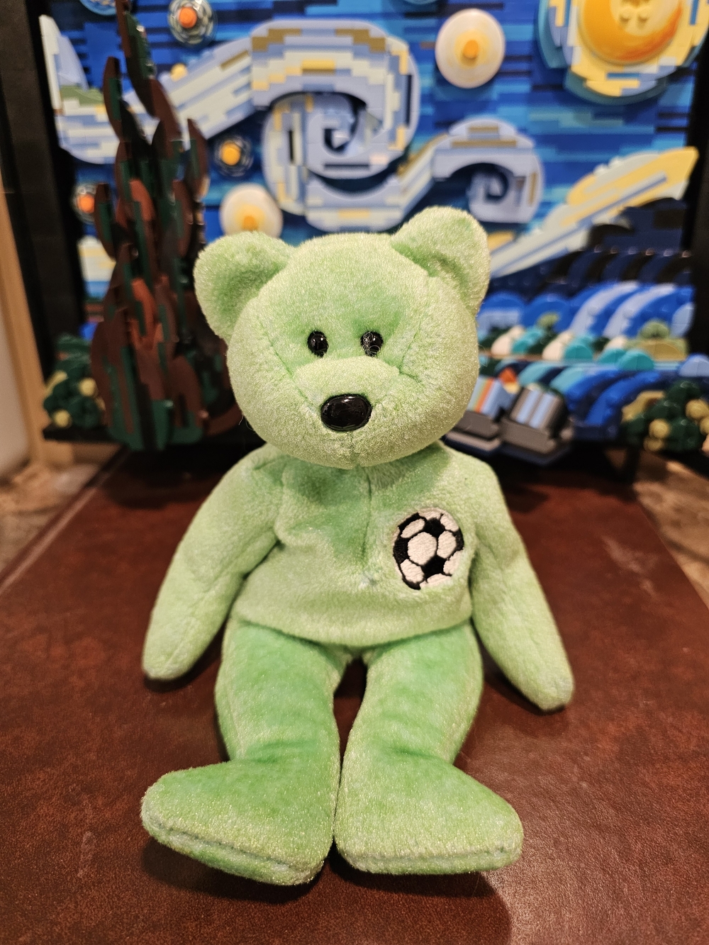 TY Green "Kicks" Teddy Bear with Soccer Patch